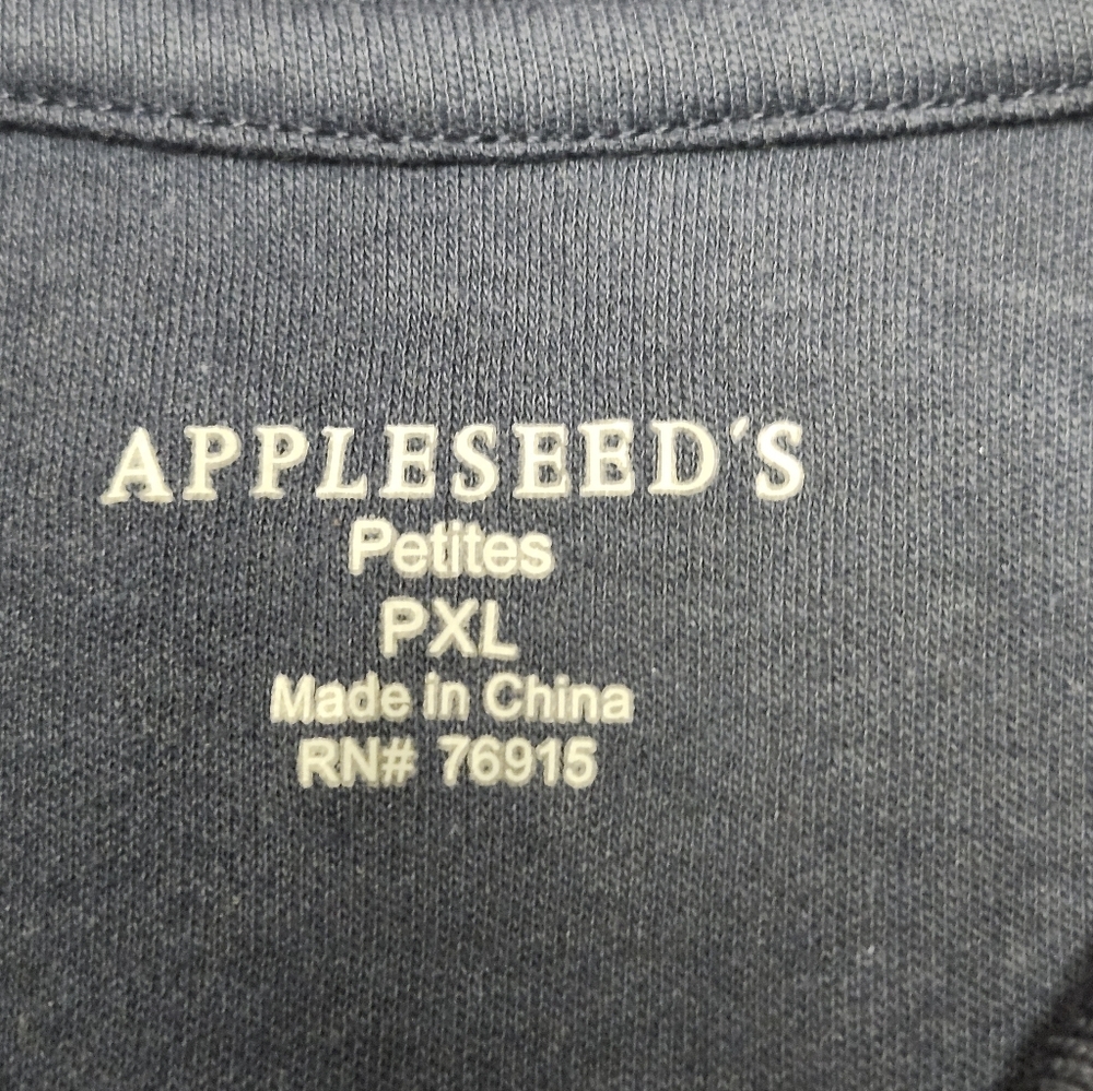 Appleseed's Women’s 3/4 Sleeve Collared Polo Top Petite Sz PXL Blue 100% Cotton - Picture 7 of 12
